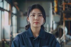 Japans vrouw in werk kleren Japans vrouw in werk kleren foto