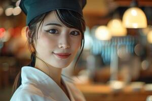 Japans serveerster portret foto