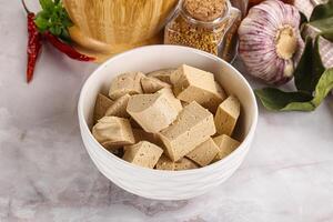 veganistisch keuken - biologisch tofu kaas foto