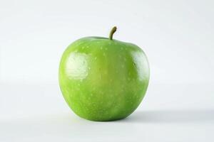 groene appel die op witte achtergrond wordt geïsoleerd foto