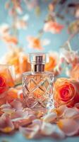 luxueus parfum tussen rozen foto