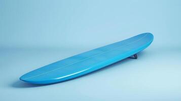 blauw surfboard Aan pastel blauw foto