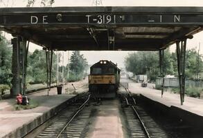 een visie van een diesel trein in de Verenigde Staten van Amerika foto