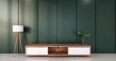 groene kamer witte vloeren minimalistische japanse woonkamer. 3D-rendering foto