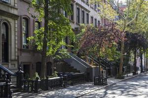 new york, verenigde staten, 30 augustus 2017 - uitzicht op 66 perry street in new york. dit is de plek waar Carrie Bradshaw uit de serie seks en de stad woonde. foto