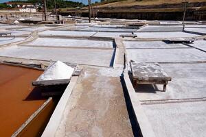 visie van de natuurlijk zout mijnen van Rio majoor in Portugal. zout velden en zout extractie. foto