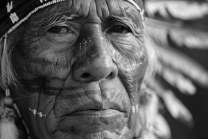 inheems amerikanen.portret van Amerikanen Indisch Mens. foto