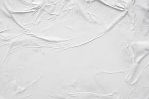 minimalistische wit papier poster textuur, verfrommeld en gevouwen achtergrond. foto