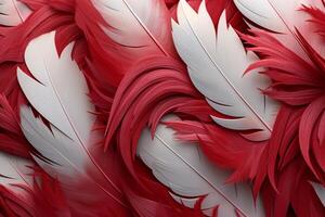 rood veren achtergrond, rood en wit veren patroon, veren achtergrond, veren behang, vogel veren patroon, foto