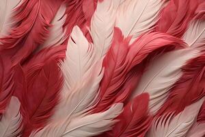 rood veren achtergrond, rood en wit veren patroon, veren achtergrond, veren behang, vogel veren patroon, foto