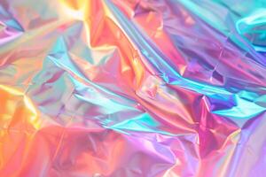 ai gegenereerd abstract pastel holografische folie achtergrond. foto