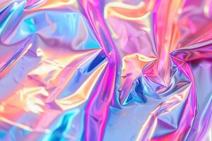 ai gegenereerd abstract iriserend holografische folie achtergrond. foto