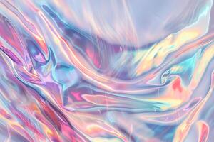 ai gegenereerd kleurrijk pastel futuristische funky fantasie abstract holografische achtergrond. foto