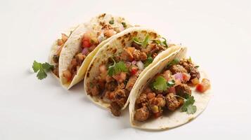 ai gegenereerd Mexicaans voedsel taco geïsoleerd Aan een wit achtergrond Mexicaans voedsel taco geïsoleerd Aan een wit achtergrond foto