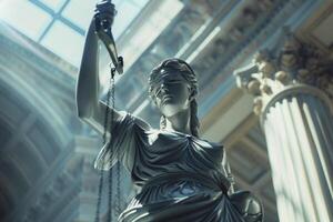 ai gegenereerd standbeeld van gerechtigheid standbeeld van gerechtigheid standbeeld van gerechtigheid standbeeld van gerechtigheid foto