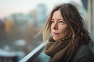 contemplatief stedelijk vrouw foto