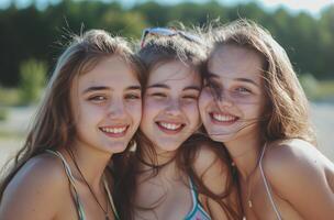 jong vrienden zomer portret foto