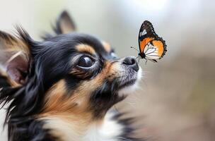 chihuahua neus- voldoet aan vlinder foto