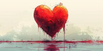 ai gegenereerd kunst illustratie van een hart symbool van liefde voor een modern romantisch Valentijnsdag dag geschenk foto