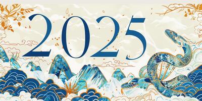 ai gegenereerd illustratie voor cultureel viering van Chinese nieuw jaar 2025 slang dierenriem symbool foto