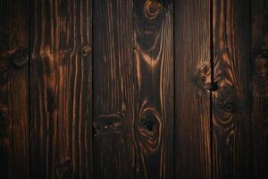 ai gegenereerd houten achtergrond of textuur. oud hout met knopen en nagel gaten. foto