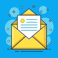 e-mail envelop met brief en envelop icoon foto