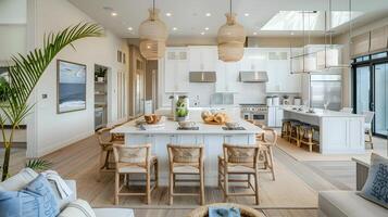 helder en luchtig open indeling modern keuken en dining kamer foto