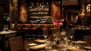 elegant en intiem restaurant bar instelling voor upscale dining en cocktail genot foto