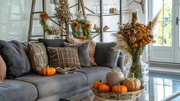 hedendaags herfst leven kamer met knus busje gogh-stijl sfeer foto