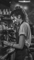 levensstijl beeld glimlachen barista Bij werk foto