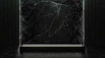 minimalistische zwart rots podium Product Scherm foto