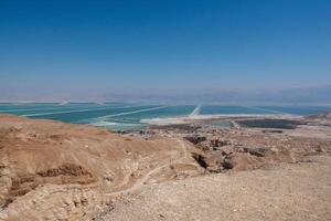 woestijn landschap van Israël, dood zee, Jordanië. foto