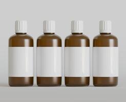 geneeskunde fles mockup bruin kleur realistisch geven foto