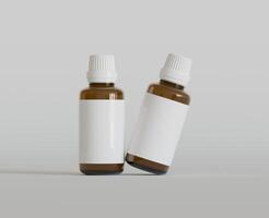 druppelaar fles mock-up - blanco etiket Aan wit of helder achtergrond foto