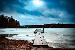 de winter troosteloos pier foto