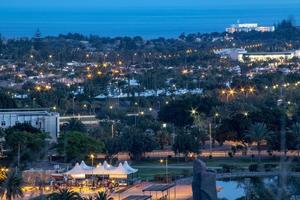 nachtzicht op het internationale platteland in Maspalomas foto