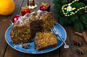 heerlijk stuk kerstkruidencake. studio foto