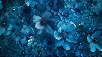 abstract ontwerp van blauw bloemen behang foto