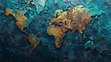 abstract kaart illustratie met cartografie wereld foto