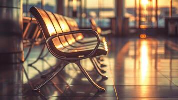 luchthaven stoelen Bij de luchthaven stoel in wijnoogst foto