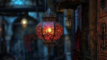 antiek lantaarn gloeit overladen charme Turks elegant foto