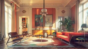 kunst deco luxe en elegant appartement interieur foto