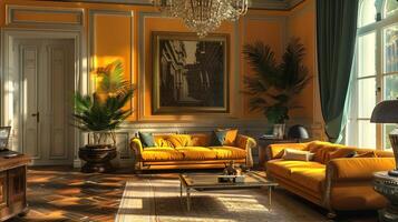 kunst deco luxe en elegant appartement interieur foto