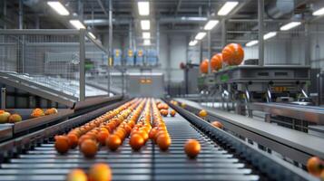 geautomatiseerd voedsel productie lijn met robot mach foto