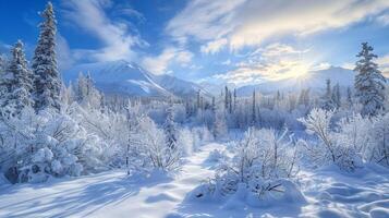 mooi winter natuur landschap verbazingwekkend berg foto