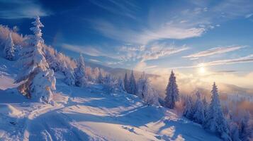 mooi winter natuur landschap verbazingwekkend berg foto