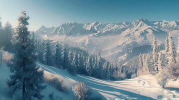 mooi winter natuur landschap verbazingwekkend berg foto