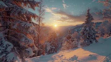 mooi winter natuur landschap verbazingwekkend berg foto