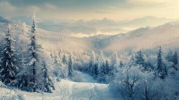 mooi winter natuur landschap verbazingwekkend berg foto