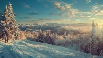 mooi winter natuur landschap verbazingwekkend berg foto